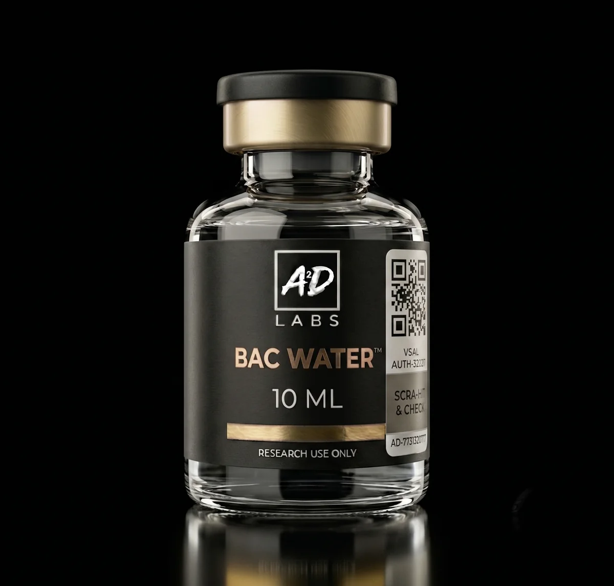 A²D Labs BAC WATER™ 10 ML research support vial